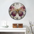 thumbnail image 2 of WOBOGO Dreamy Butterfly Acrylic Wall Clock Battery Operated 11.9in Silent No Tick Bedroom Living Room Office Classroom Decoration, 2 of 10