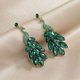thumbnail image 3 of 1 par (verde) Pendientes colgantes de pavo real vintage para mujeres y niñas, chapados en estilo bohemio, plumas de cristal verde, pendientes colgantes de pavo real, cumpleaños exagerados, 3 of 5