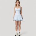 thumbnail image 6 of Women's Square Neck Active Tank Top with Built-In Bra and Racerback Design for Comfort and Movement - X Large, Light Blue, 6 of 7