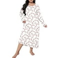 thumbnail image 4 of siminseming Nuisettes et Chemises de Nuit de Noël pour Femmes Grande Taille Robe de Nuit Décontractée pour Femmes Grande Taille Imprimé Cœur Manches Longues Col Rond Extensibilité Moyenne Nuisette Ample Vêtements Chaussures et Accessoires, 4 of 4