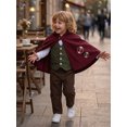 thumbnail image 3 of RUINIXCW Toddler Baby Boy Gentleman Outfit Halloween Renaissance Costume Infant Baby Boys Spring Fall Clothes Long Sleeve Shirt Vest Cloak Pants 4Pcs Set, 3 of 9