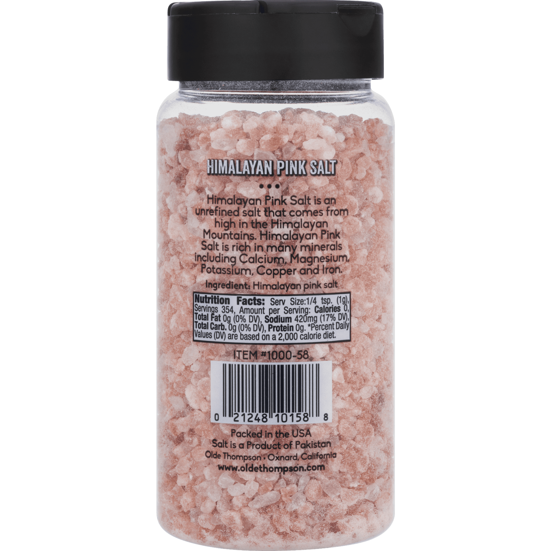 Olde Thompson Kosher Himalayan Pink Salt Shaker, 12.5 Oz