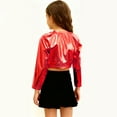 thumbnail image 4 of Posijego Girls Cropped Tops Metallic Glitter Dance Party Blouses Little Girls Long Sleeve Shirts Sizes 3-16 Years, 4 of 6