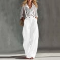 thumbnail image 2 of Ruimatai Women's Casual Linen Overalls High Waist Wide Leg Trousers for Summer & Daily Wear, 2 of 6