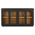 thumbnail image 3 of EUROCO 57.7" Large Sideboard Buffet Cabinet with Storage, Arched Cabinet with Glass Doors and Adjustable Shelves,Kitchen Cabinet for Kitchen, Living Room, Hallway,Black, 3 of 7