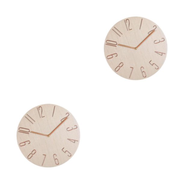 Advancent 12'' Wall Clock Quartz Round Wall Silent Operated Clock Clock Battery Wall 2piezas Beige 12 pulgadas