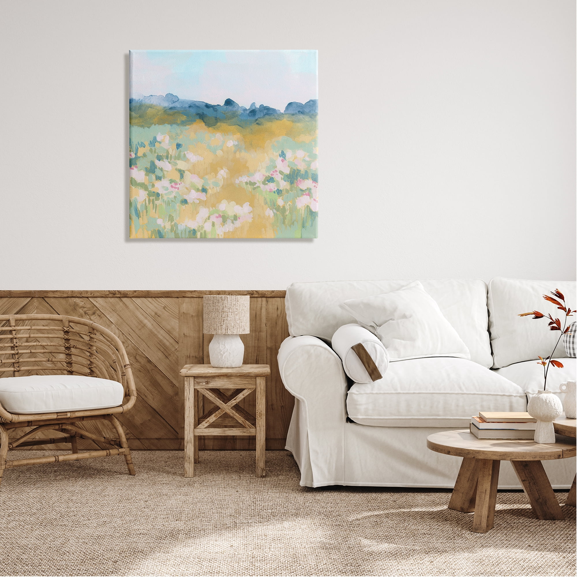 Stupell Industries Abstract Meadow Flowers Nature Painting Gallery Wrapped Canvas Print Wall Art, 30 x 30