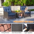 thumbnail image 3 of Brefac 5 PCS Patio Furniture Set with 6 Angle Adjustable Backrest for Patio or Pool,Blue, 3 of 12
