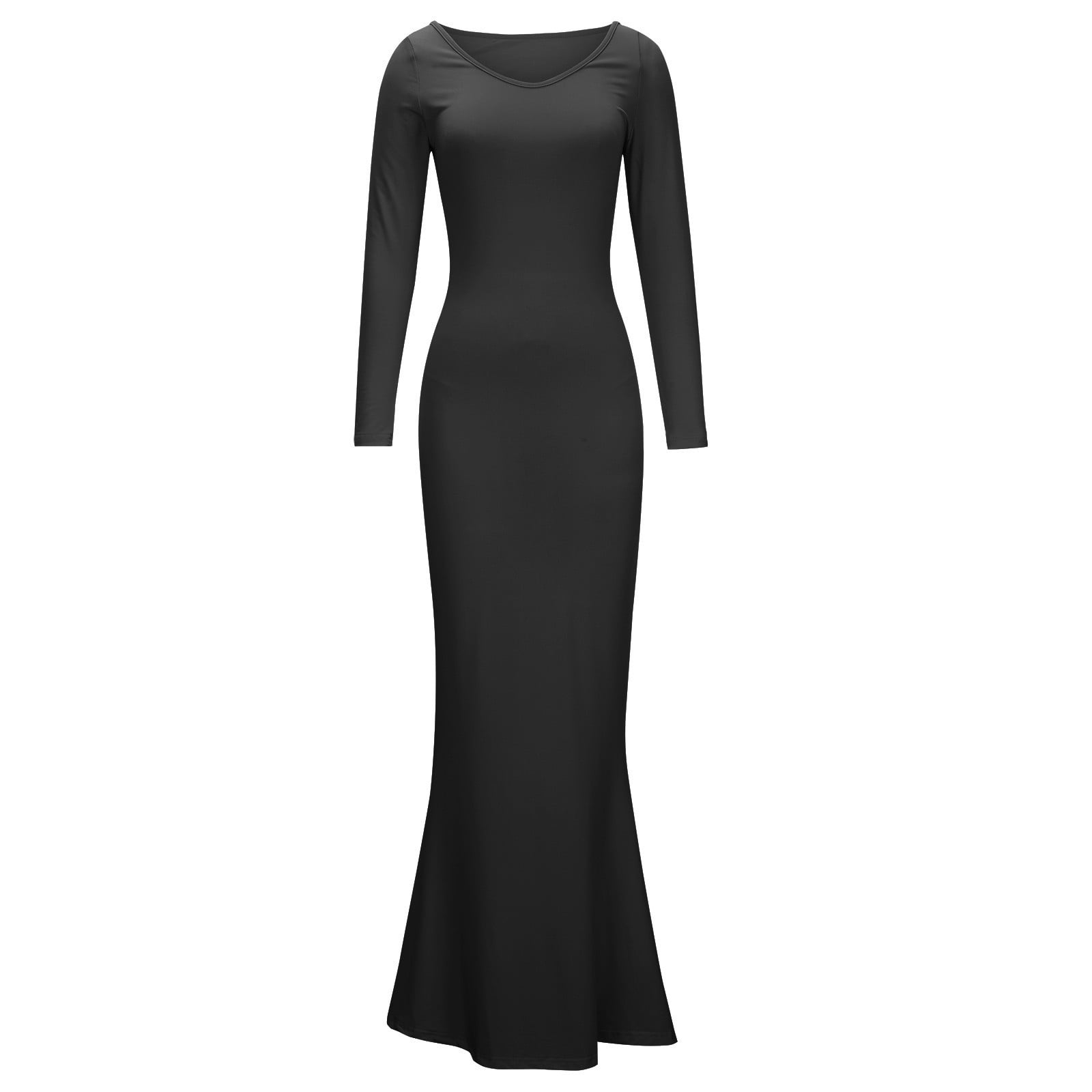 Black Color Womens's Georgette Western Plain Stitched Gown