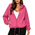 thumbnail image 4 of SuTry Women's Windbreaker Jacket Full Zipper Hooded Lightweight Water Resistant Windproof Rain Packable Outdoor Hiking Running Travel Sports Casual Activewear Coat, 4 of 9