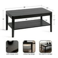 thumbnail image 6 of Kate and Laurel Talcott Modern Tiered Rectangle Coffee Table, 36 x 20 x 18, Black, Transitional Two-Tier Rectangular Living Room Table with Storage for Use as Ottoman Coffee Table, 6 of 9