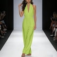 thumbnail image 7 of Tqcoqu Summer Jumpsuit for Women Deep V Neck Halter Wide Leg Jumpsuit Sleeveless Backless Jumpsuit Elegant One Piece Outfits,Green,Women's S-XXXL, 7 of 7