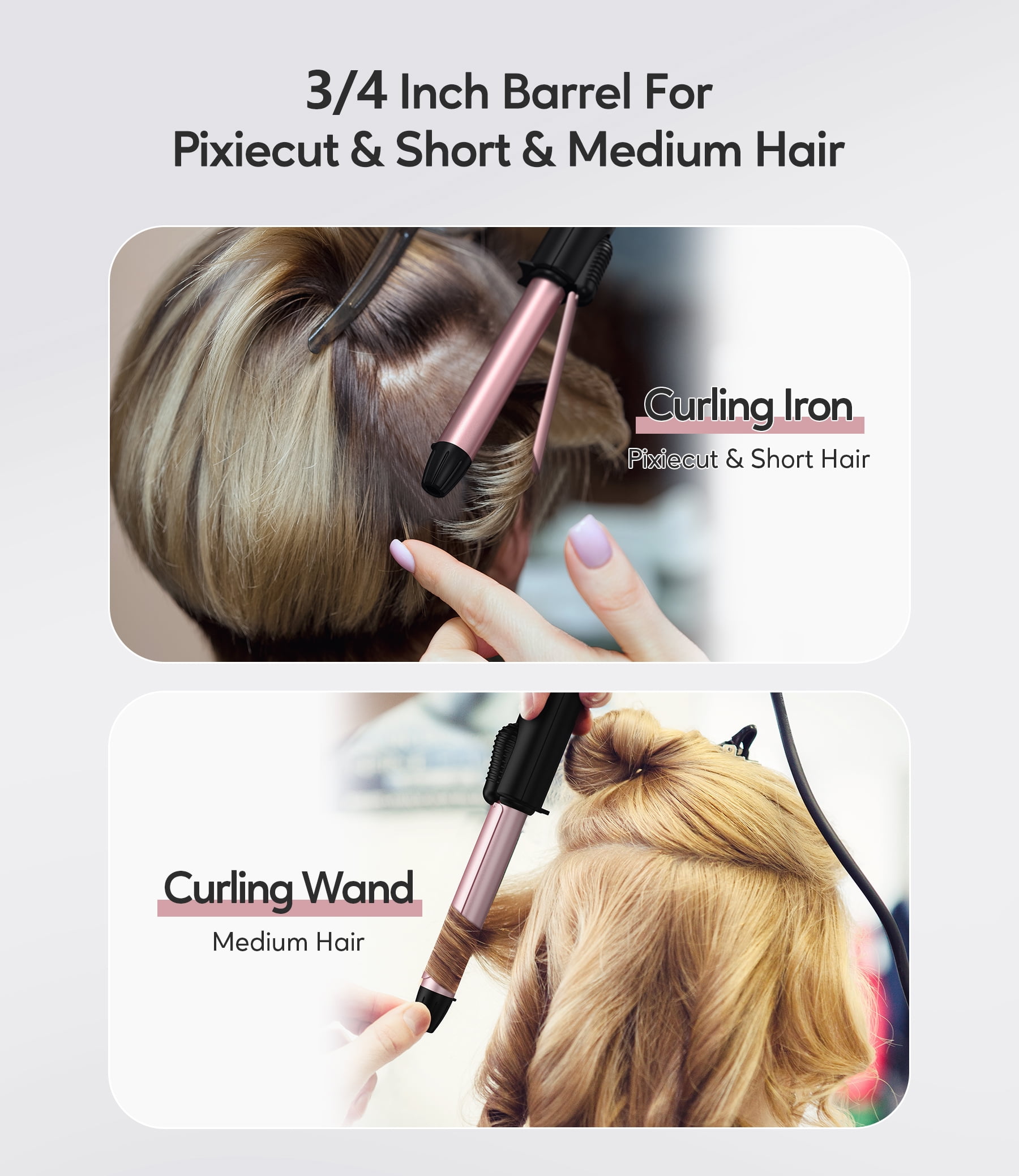 Curling iron medium hair top