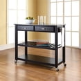 thumbnail image 2 of Crosley 2 Drawer Black Granite Top Kitchen Cart in Black, 2 of 8