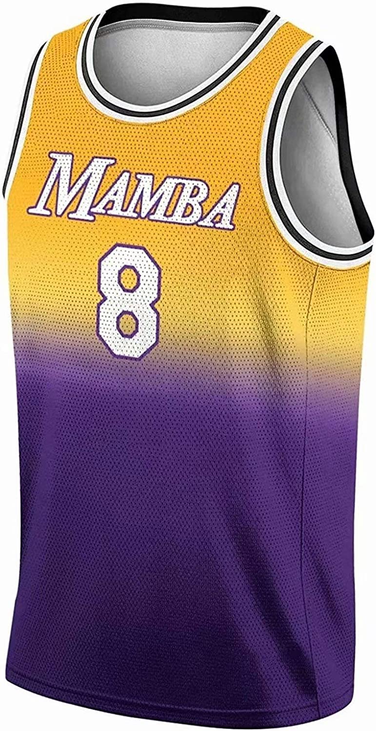 3D Casual Basketball-Player-Logo-Graphics 8/24 Mesh Athletic Sports Basketball  Jersey Fashion Tank Top Suitable for Mens/Kid 