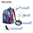 thumbnail image 3 of Balery Neon Free Play Mochila Clásica Impresa Básica para Viaje, Mochila Escolar Resistente al Agua, Mochila de Lona con Correas Ajustables-Medium, 3 of 5