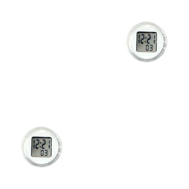 maskred Dashboard Clock ABS Electronic Component Multipurpose Car Supplies Waterproof Craftsmanship Adhesive Watch Digital Timer White 2Set