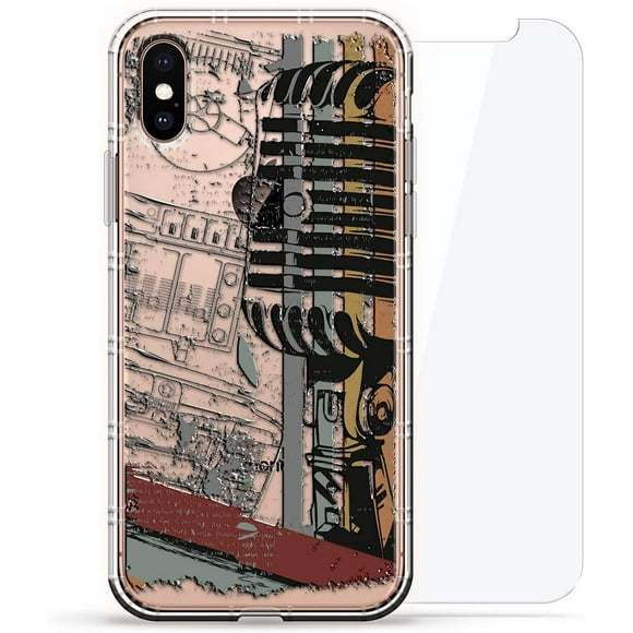 Luxendary Designer 3D Imprimé, Mode, Coussins de Poche d'Air, 360 Verre Protecteur Bundle Téléphone Portable Cas pour iPhone