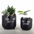 thumbnail image 1 of Set Of 2 Black Cat Face Planters, 1 of 1