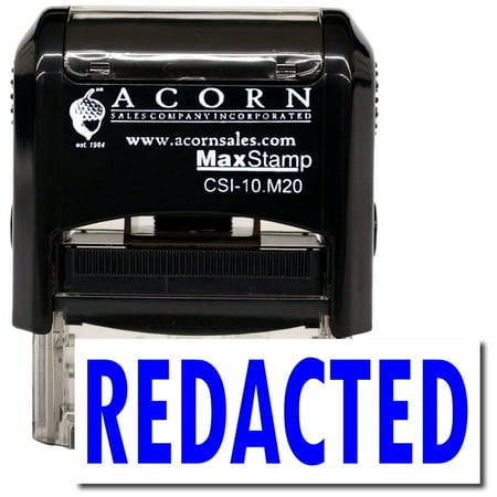 Self-Inking Redacted Stamp with Mint Green Ink