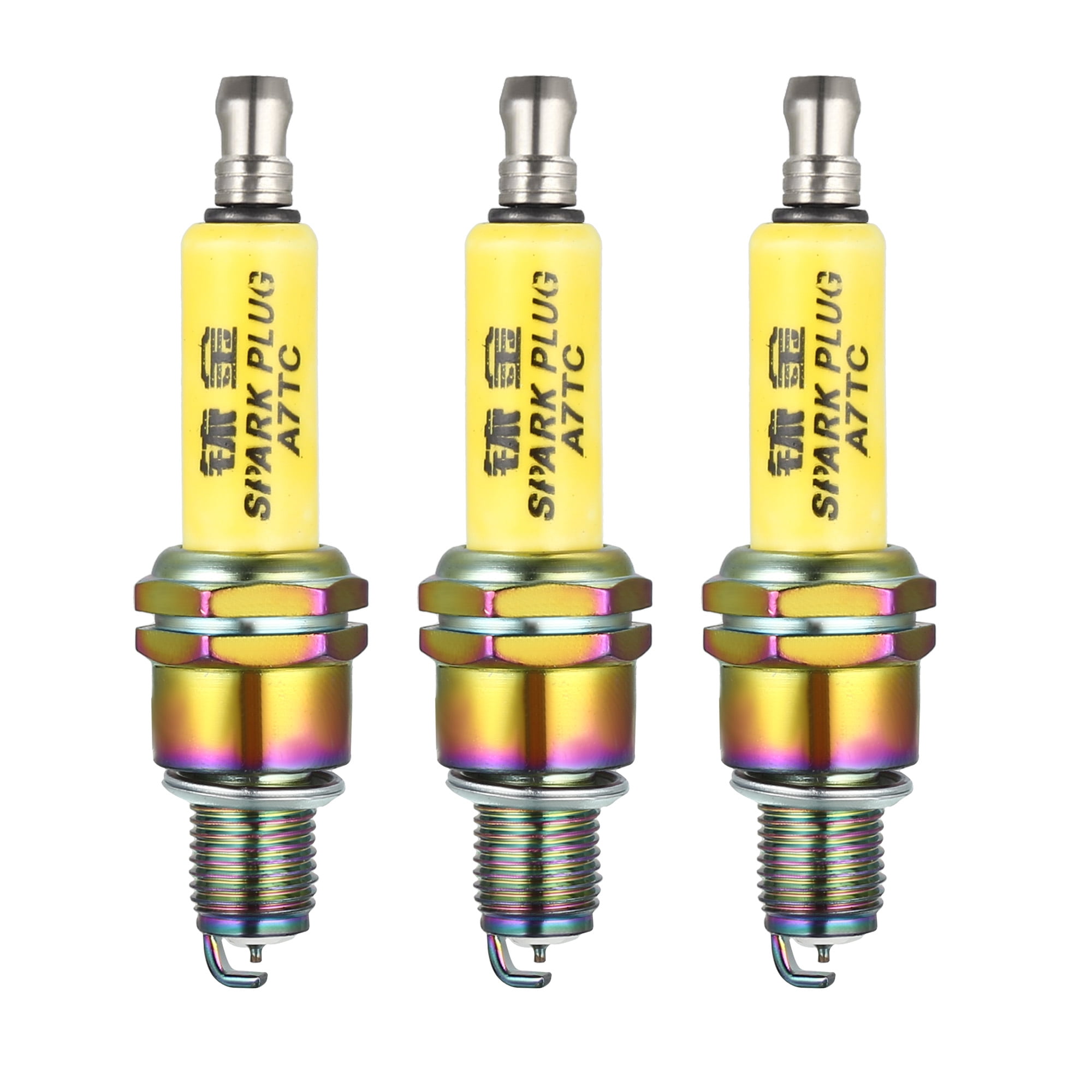 A7TC Spark Plug for GY6 50cc 70cc 90cc 110cc 125cc 150cc ATV, 3pcs