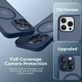 thumbnail image 6 of Magnetic Compatible with iPhone 16 Pro Case, Upgraded [Full Camera Protection] [Compatible with MagSafe] Protective Translucent Matte Women Girl Phone Case Cover, Navy Blue, 6 of 14