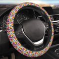 thumbnail image 5 of Vsdgher Cute Doodles Pattern Elastic Car Steering Wheel Cover,Car Wheel Cover Protector Car Accessory for Steering Wheel with a Diameter of 14.5"-15", 5 of 6