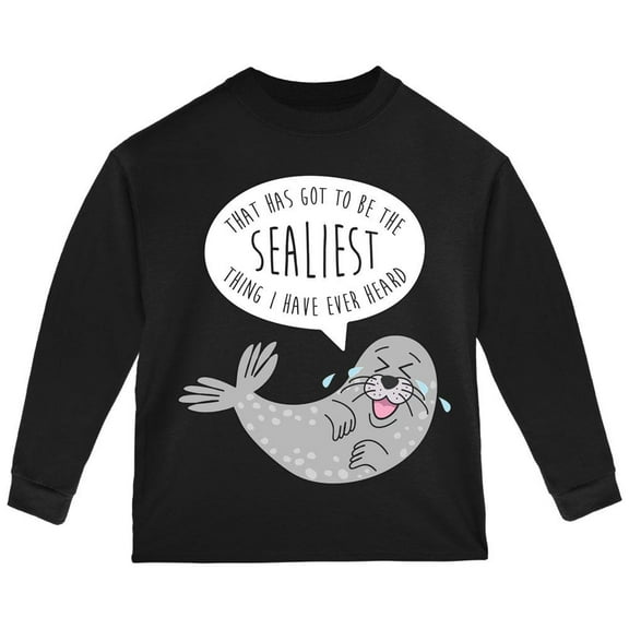 Winter That's the Sealiest Silliest Seal Pun Toddler Long Sleeve T Shirt Black 3T