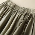 thumbnail image 4 of RUTAYY Women Summer A-Line Skirt With Elastic Waist Linen Blend Embroidered Lace Edge Casual Midi Skirt Solid Color Casual Travel Skirts, 4 of 4