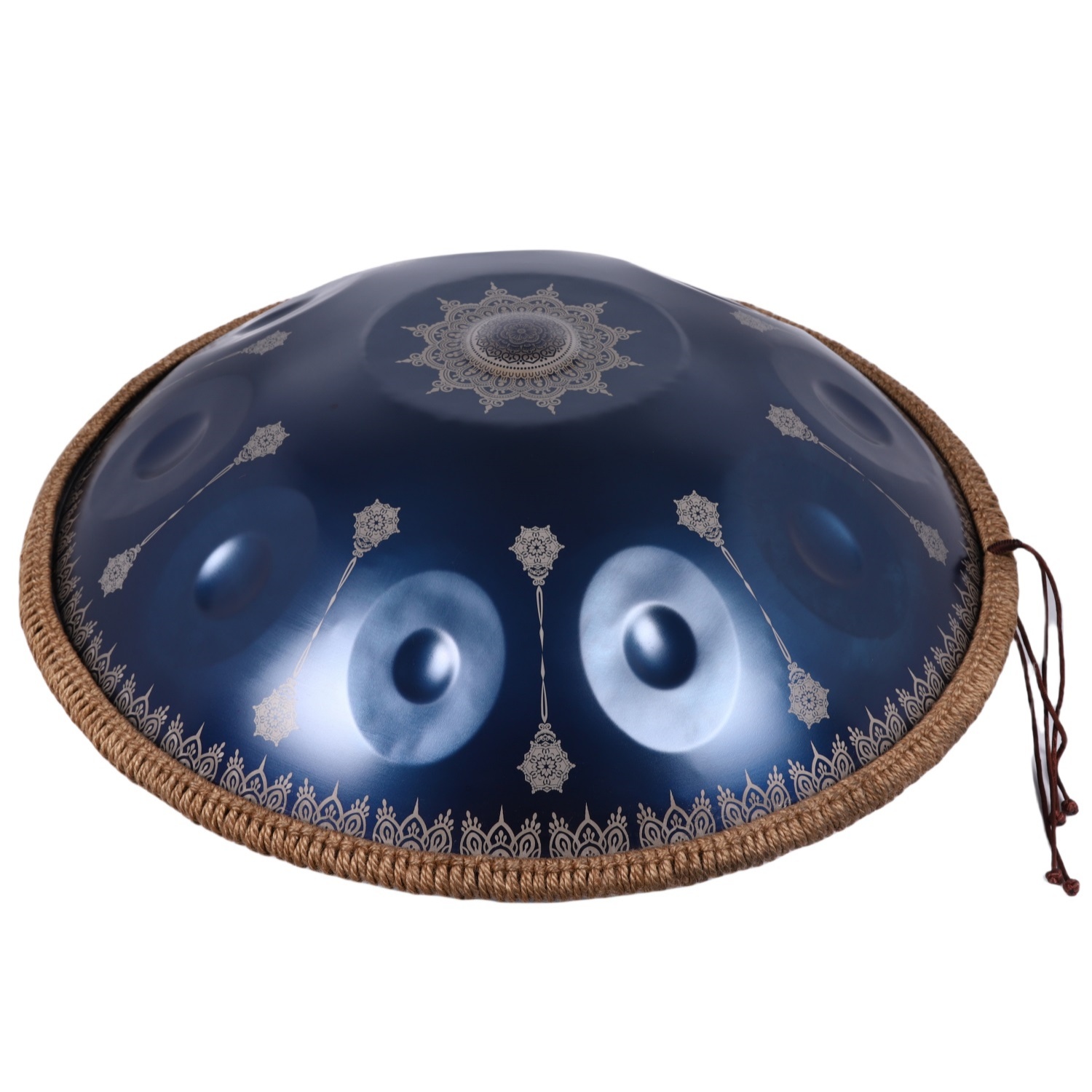 440HZ Tambourine Drum in D Minor 22Inch Blue 10 Notes Mandala Handpan Drum with Soft Hand Pan Bag