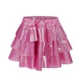 thumbnail image 4 of Bmisegm Back to School Outfits for Girls High Waist Elastic Metallic Tiered Ruffle Skirt for Party and Christmas Performance Girls Skirt 6-7 Years, 4 of 7