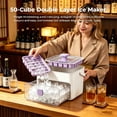 thumbnail image 2 of 50 Cube Double Deck Portable Ice Maker with Insulated Bag, Easy Press Lid Silicone Trays, Produces 50 Square Ice Stores Over 150 Cubes for Whiskey, Cocktails and Drinks, 2 of 6
