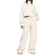 thumbnail image 2 of GILIGEGE Women's 2 Piece Outfits Lounge Set Zip Up Crop Mock Neck Sweatsuits,Long Sleeve Sweatshirt,Wide Leg Sweatpants,Oversized 2026 Fall Winter Streetwear Fashion Outdoor Travel Sweat Sets White S, 2 of 4