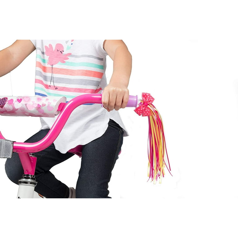 Ride Along Dolly Bike Handlebar Streamers 2 pk Kid sGirls Bicycle Scooter Bow Design Streamers Easy Attachment to Cycle s Handlebars Cute Pink