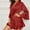 A-Red, variant on Aueoeo Women's Satin Robe Silk Bathrobe Kimonoss Short Nightdress V Neck Pures 3/4 Sleeve Sleepwear Dresses Black L