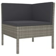 thumbnail image 3 of vidaXL 6 Piece Garden Lounge Set with Cushions Poly Rattan Grey, 3 of 8