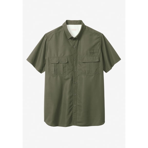 Boulder Creek by KingSize Men's Big & Tall Off-Shore Short-Sleeve Sports Shirt