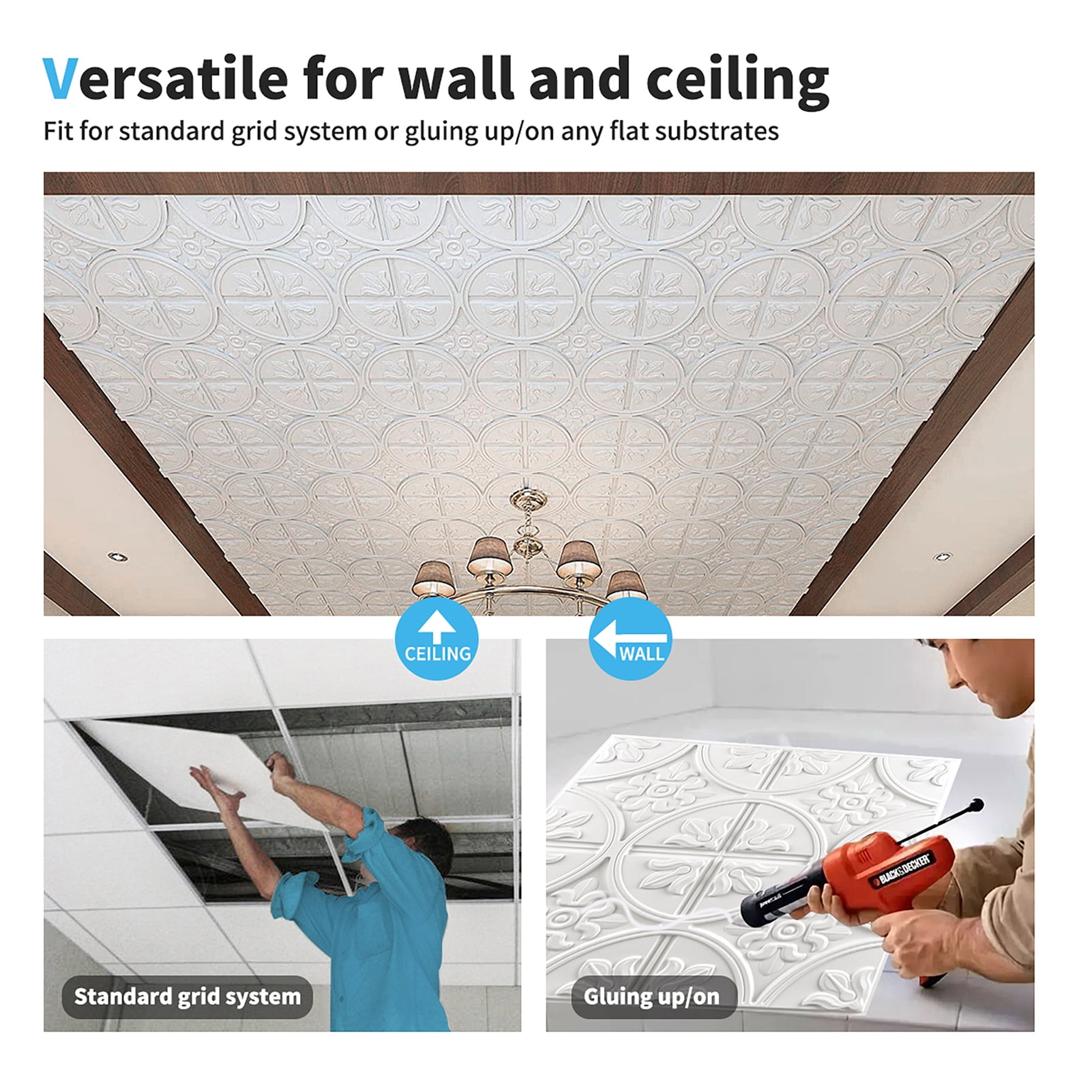 Art3d 12-Pack Drop Ceiling Tiles, 2ft x 2ft PVC Nepal | Ubuy