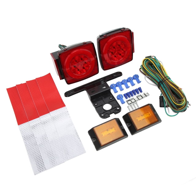 VLED Trailer Light Kit,12V LED Trailer Light LED Trailer Tail Lamp Square LED Trailer Light Kit Reliable and Durable