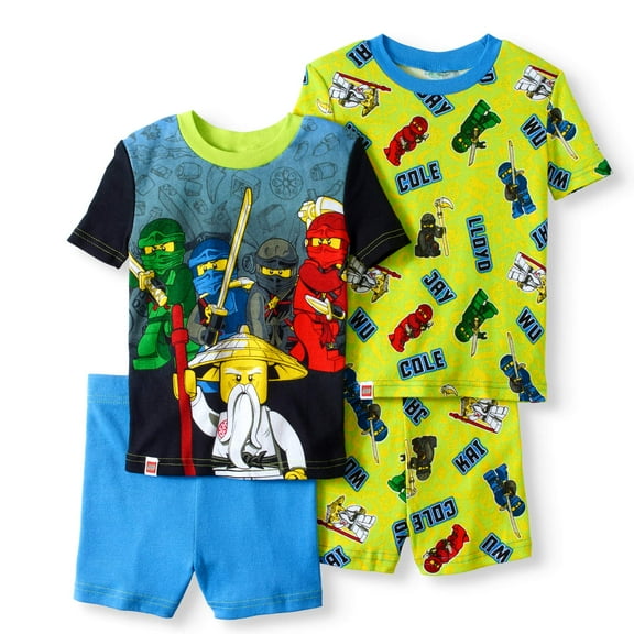 Lego Ninjago 4 PC Short Sleeve Tight Fit Cotton Pajama Set Boy Size 6