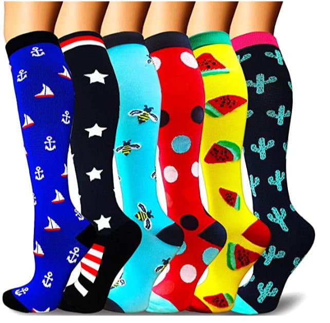 6 Pair Compression Socks 2030mmHg For Women and Men Knee High Best