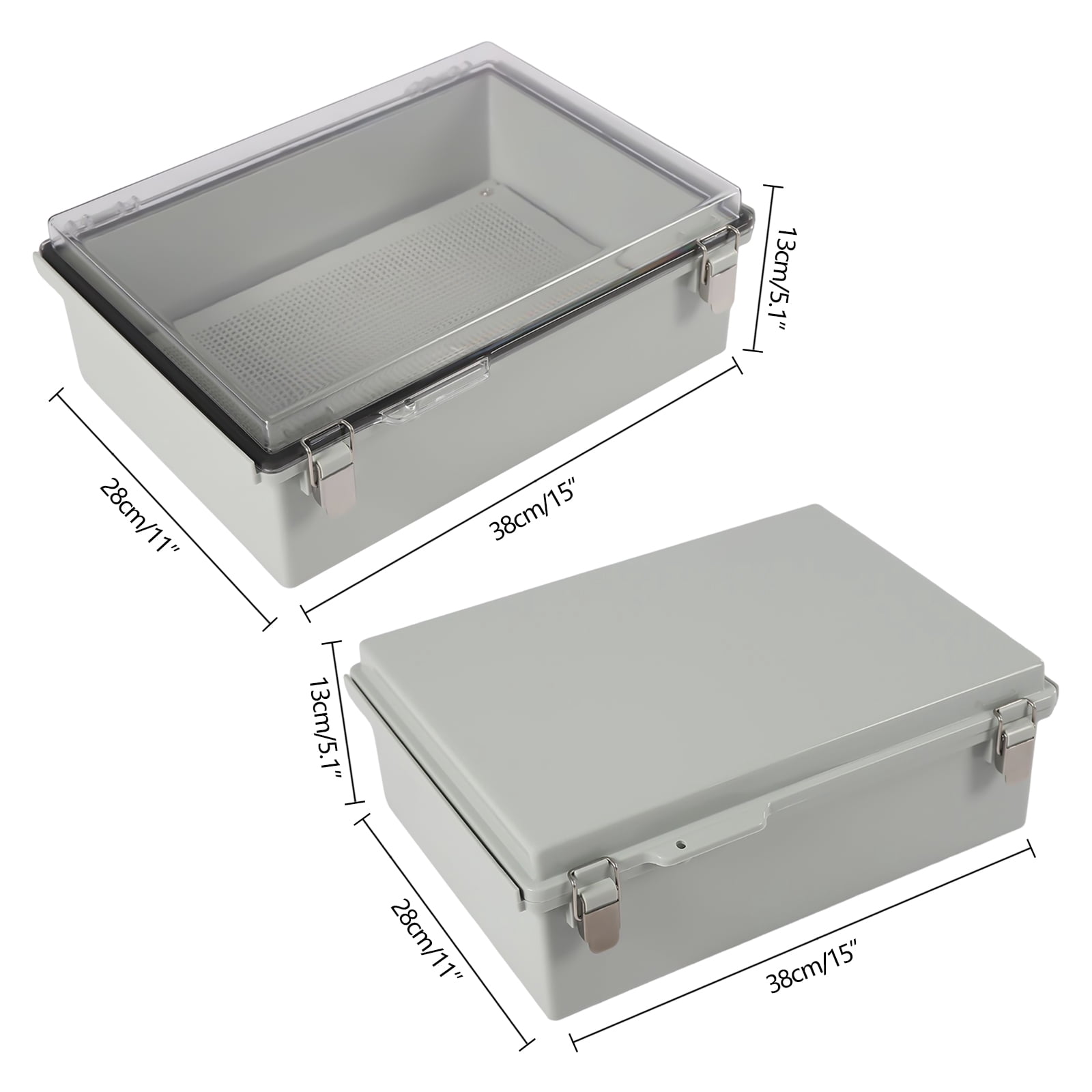 Wildnix IP67 Rated Electrical Junction Box, Waterproof and Dustproof ABS Material with Stainless Steel Latch, Wall Mountable, Ideal for Outdoor Use