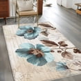 thumbnail image 3 of Spring Floral Vintage Area Rugs 3x5 for Living Room, Retro Teal Tulips Botanical Summer Non Slip Washable Rug Runner, Low Pile Indoor Floor Carpet Mat Bathroom Rugs for Bedroom, Kids Room, 3 of 9