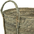 thumbnail image 5 of Northlight Set of 3 Gray Tall Seagrass Storage Baskets with Sewn Zig Zag Accents 13", 5 of 6