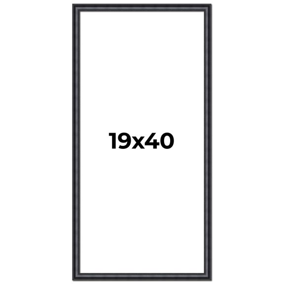 19x40 Frame Black Real Wood Picture Frame Width 1.25 inches | Interior Frame Depth 0.5 inches |
