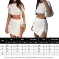 thumbnail image 2 of Falda Conjunto de falda corta de 2 piezas para mujer, cuello redondo, ombligo expuesto, abertura lateral, traje de vacaciones Cgtredaw M Blanco para Mujer, 2 of 6