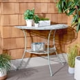thumbnail image 2 of SAFAVIEH Genson Outdoor Patio Semi Circle End Table, Antique Green, 2 of 12