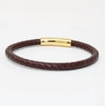 thumbnail image 4 of Genuine Braided Leather Bracelet With Stainless Steel Magnetic Clasp, Brown, 4 of 6