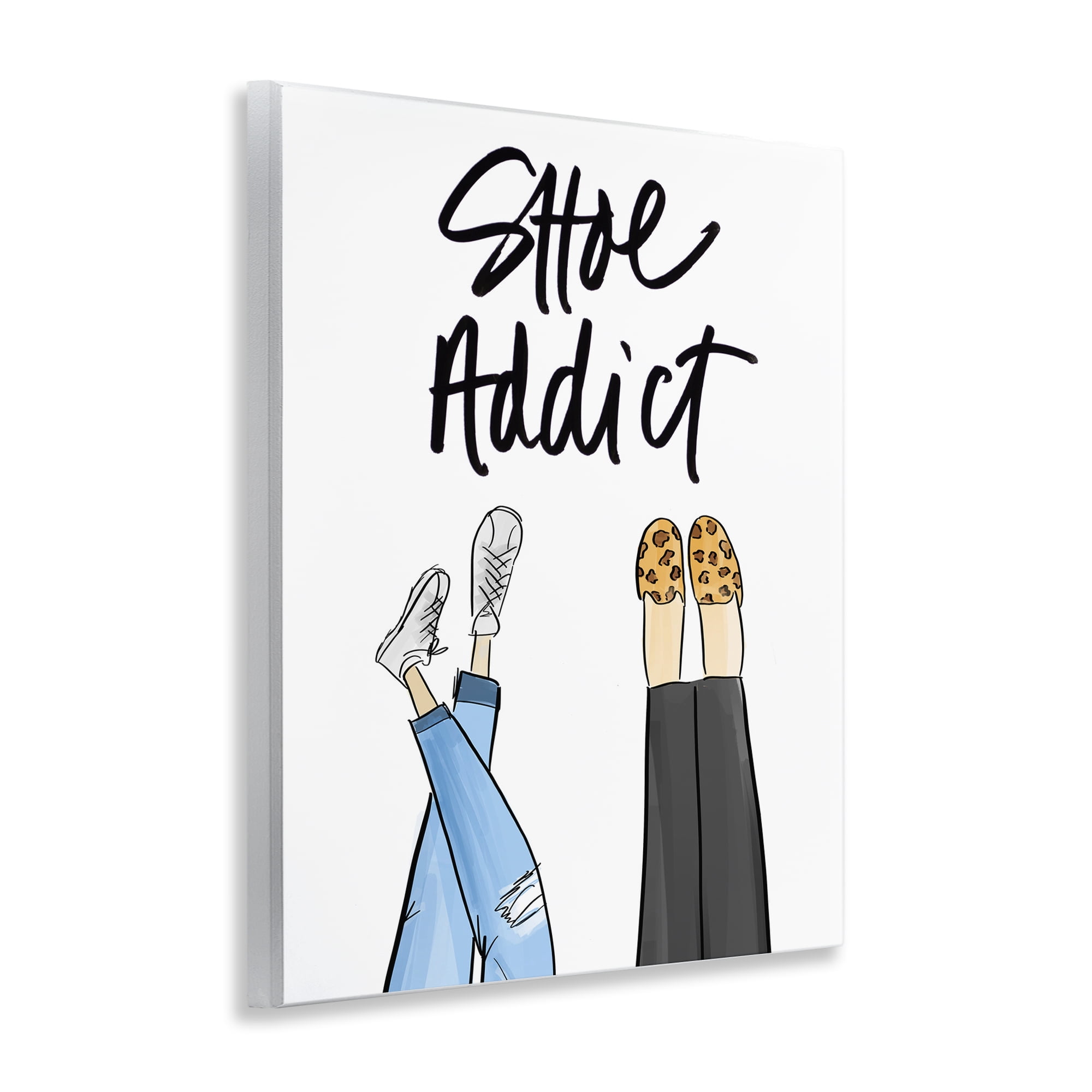 Stupell Industries Shoe Addict Phrase Beauty & Fashion Painting Unframed Art Print Wall Art, 11 x 14