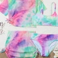 thumbnail image 5 of KAUOD Girls 4 Piece Bikini Set Tie Dye Swimsuits with Cover Up Skirt Cute Tankini Bathing Suit Kids Toddler Beach Swimwear, 5 of 9
